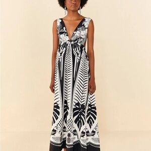 Farm Rio Women's Macaw Elegance Black Maxi-Dress